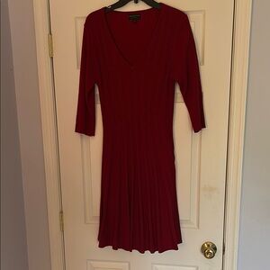 Connected Apparel Rich Red Long Sleeve Dress